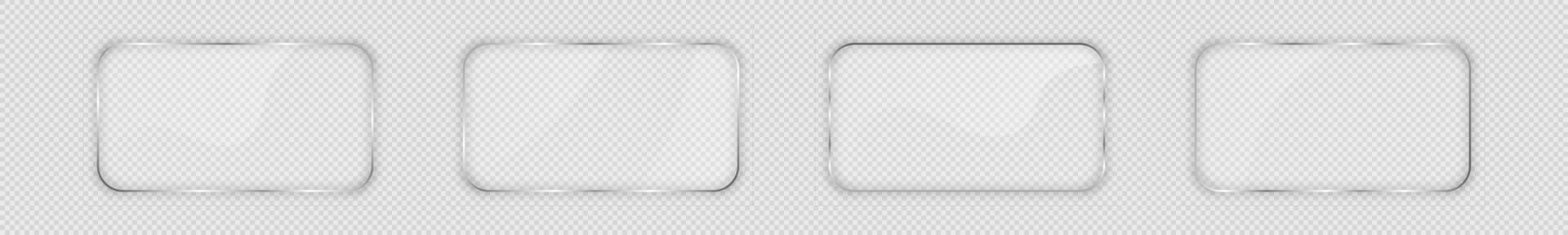 Glass plate in rounded rectangular frame vector