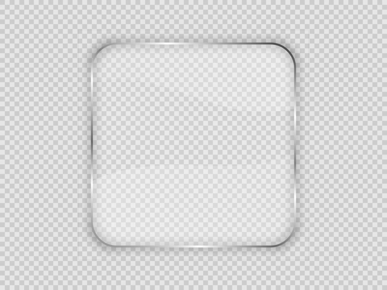 Glass plate in rounded square frame vector