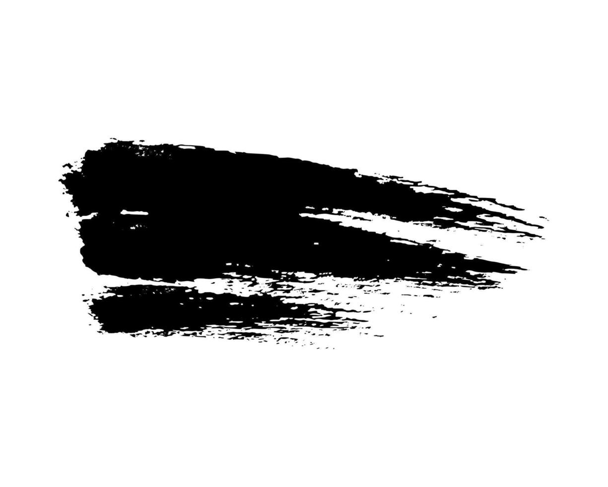 Black brush stroke. Hand drawn ink spot isolated on white background. Vector illustration