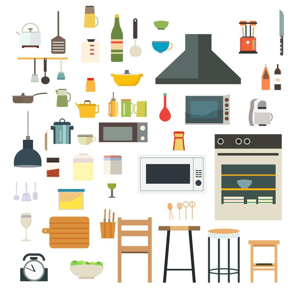ilustración de cocina utensilios elementos vector