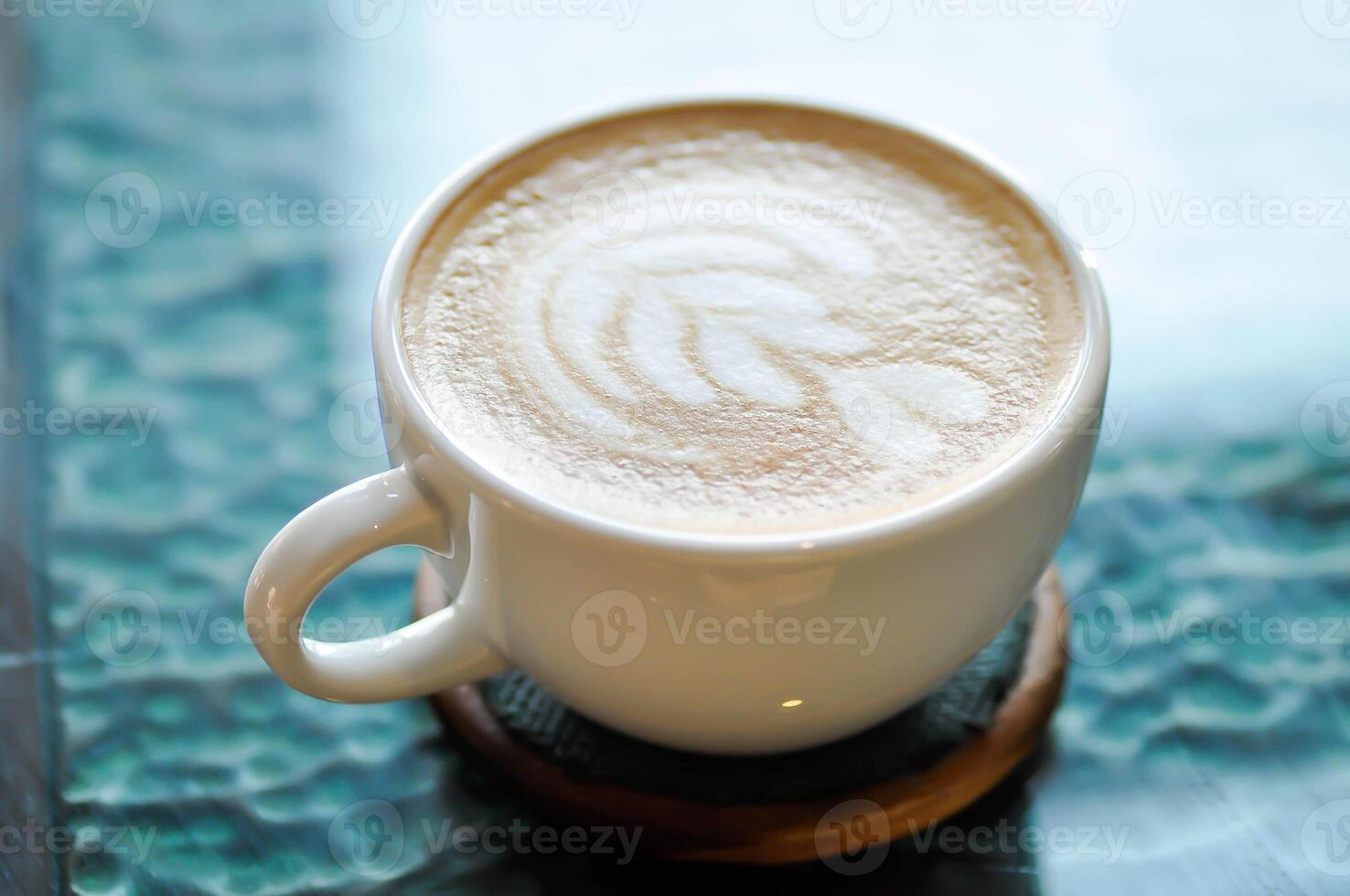 hot coffee, cappuccino coffee or latte coffee or flat white or mocha coffee photo