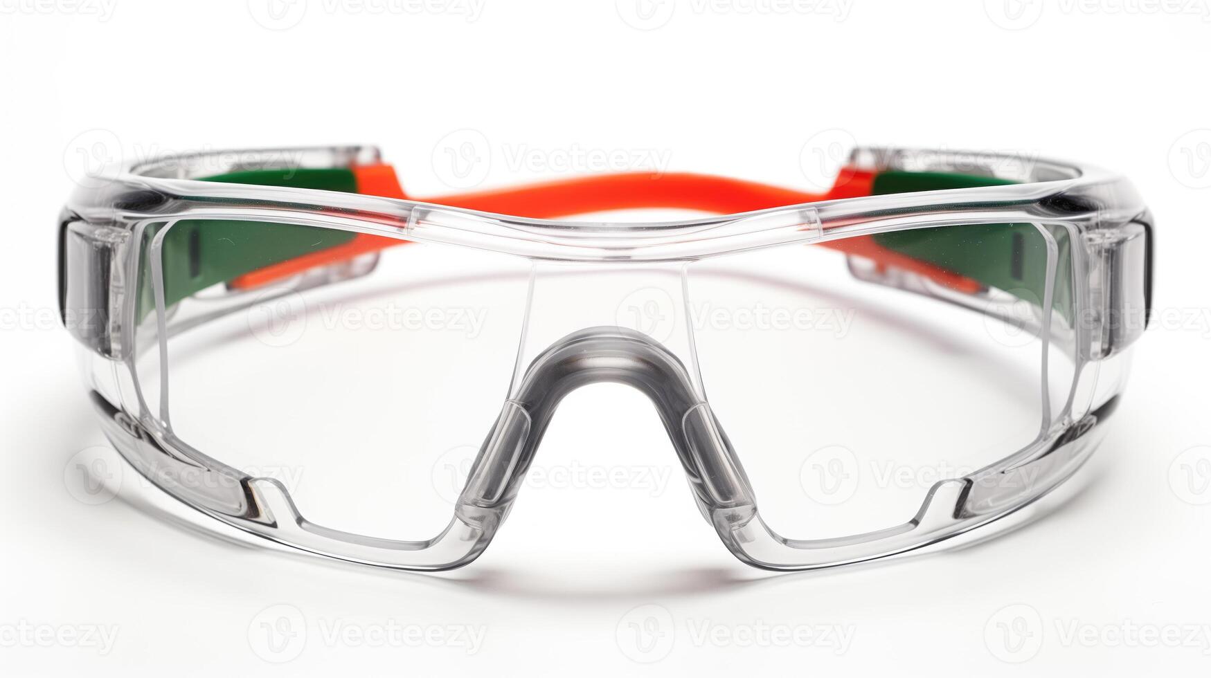 AI generated The Ultimate Protection Gear, Isolated Safety Glasses on White Background, Generative AI photo