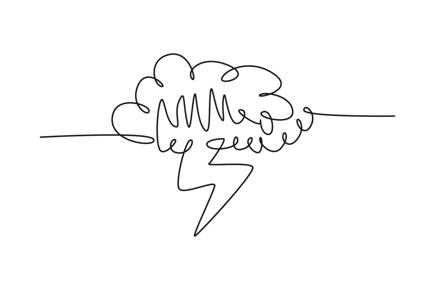 One continuous line drawing of Cute weather phenomena concept. Doodle vector illustration in simple linear style.