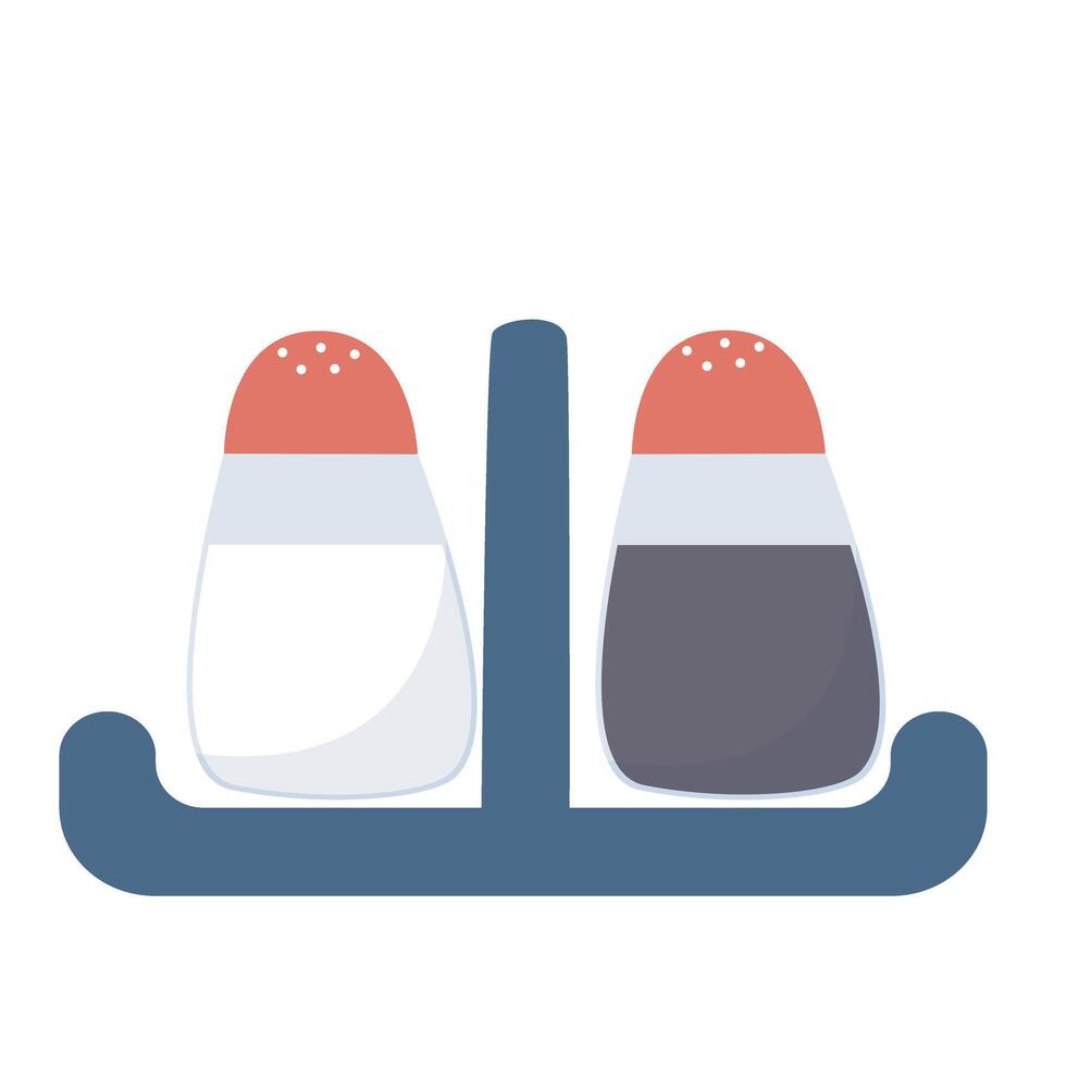 Set of jars for table setting salt pepper vector