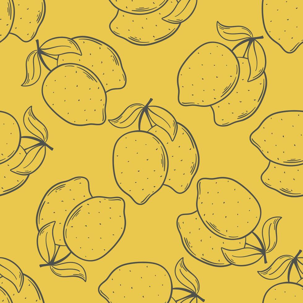 Graphic lemons seamless pattern vector graphics