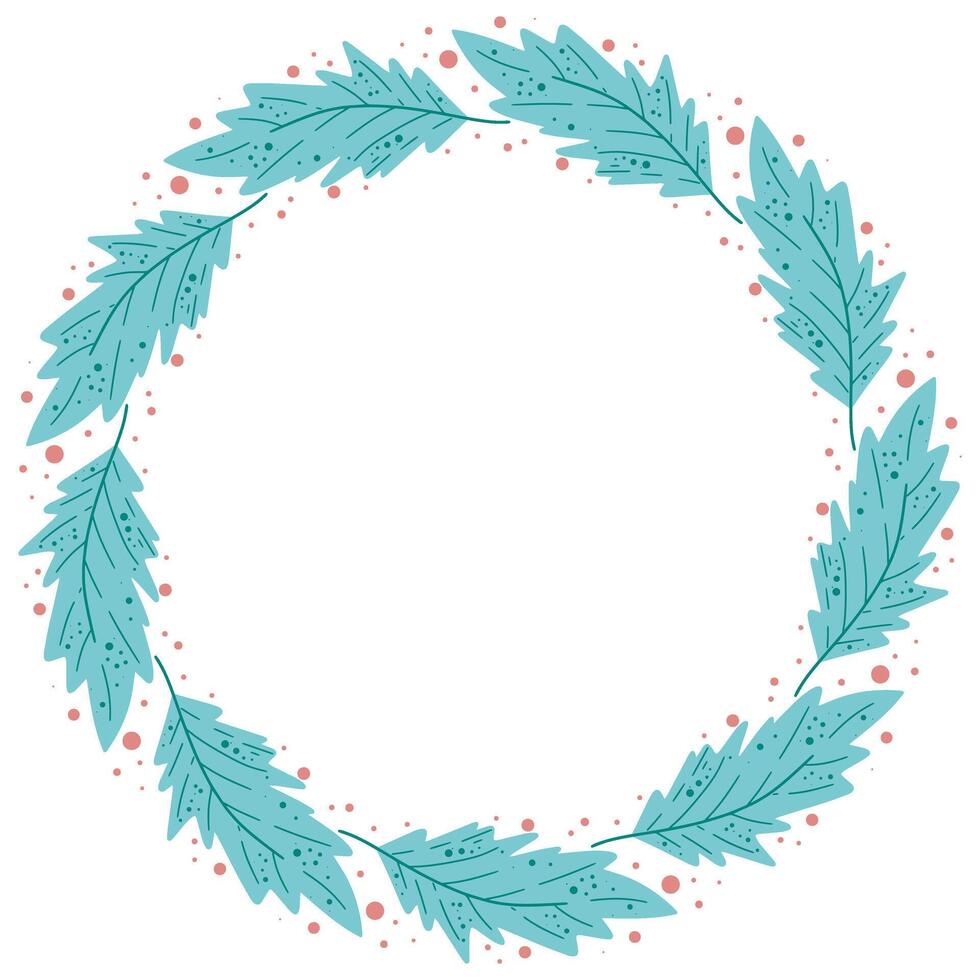 Leafy rustic frame with copy space, vector graphics
