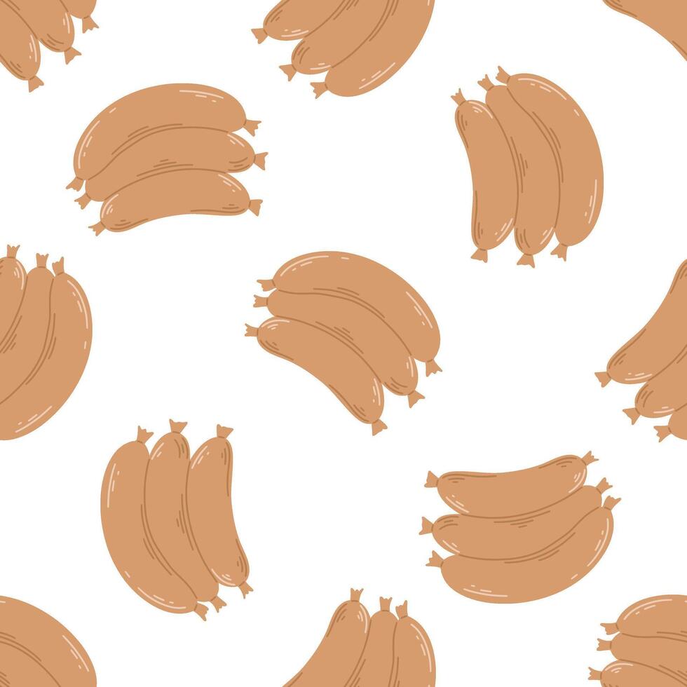 Bavarian sausages seamless pattern, vector graphics