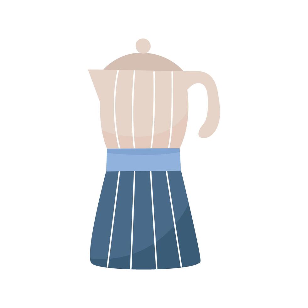 Coffee pot for home use, isolated vector graphic