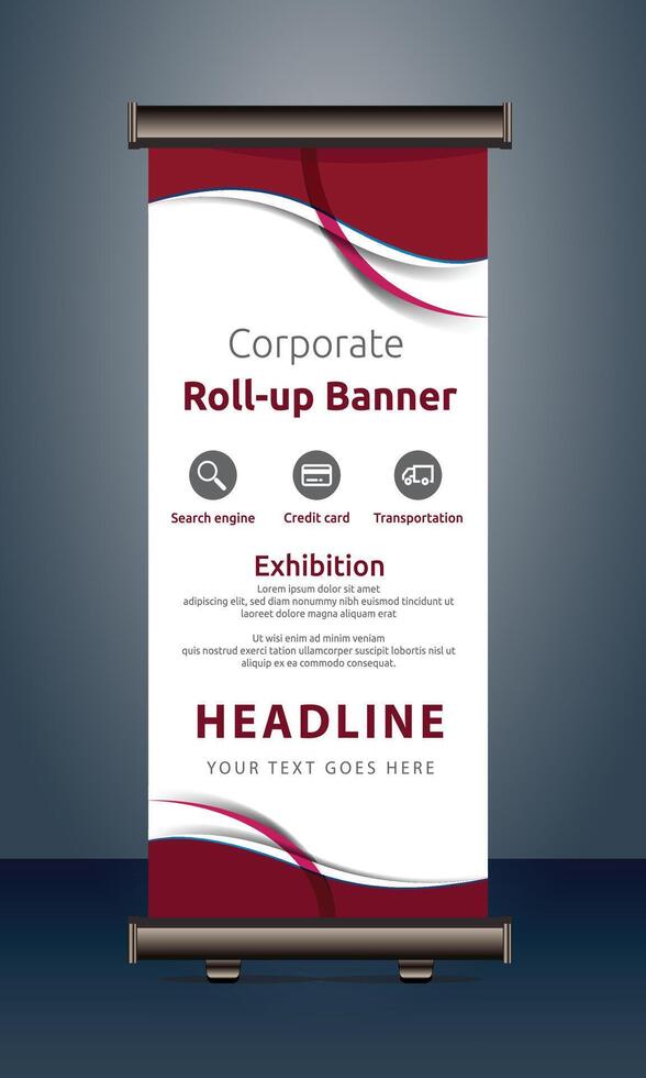 vector rollup banners template with business presentation design template