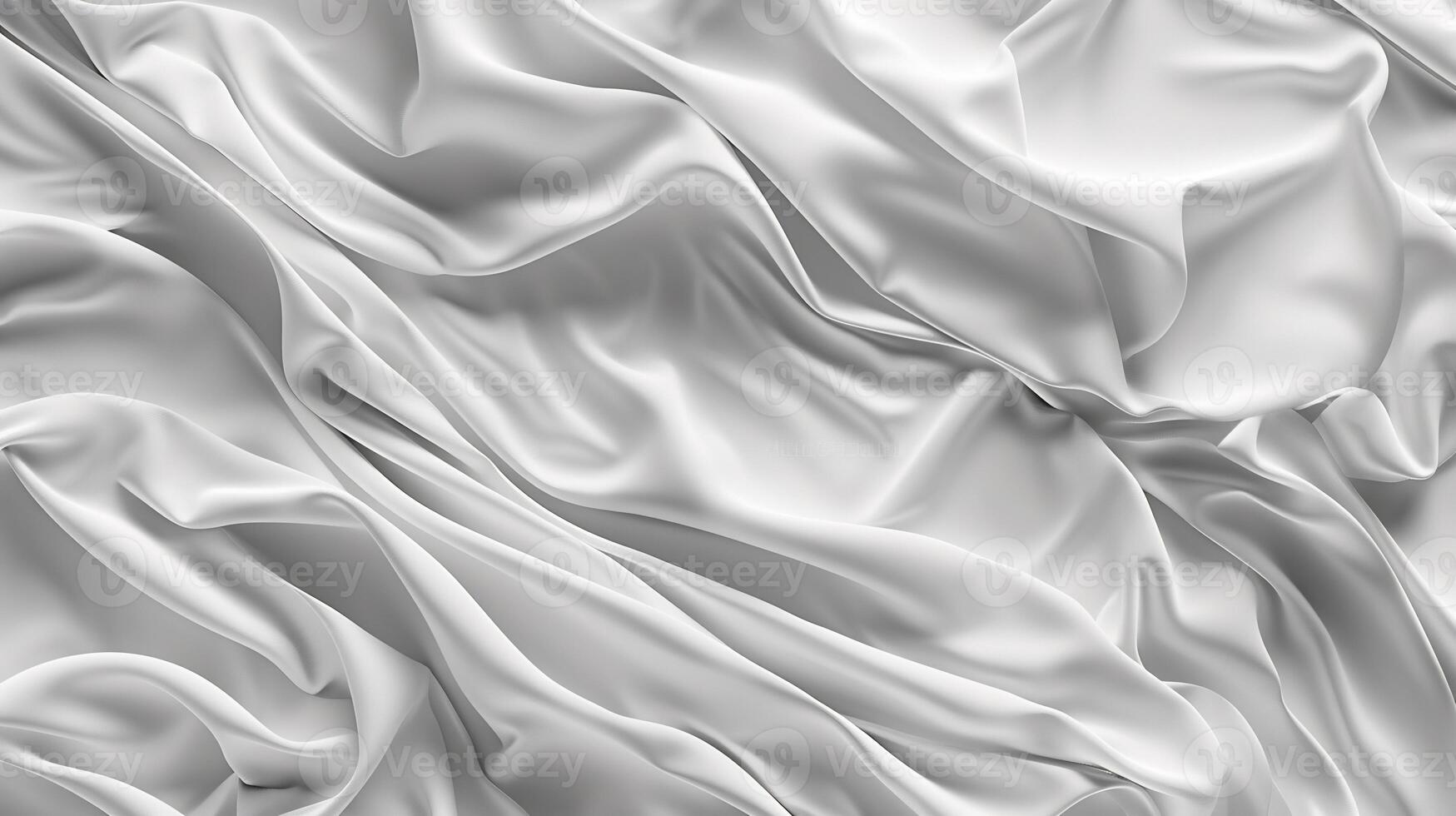 AI generated white silk fabric with waves abstract background photo