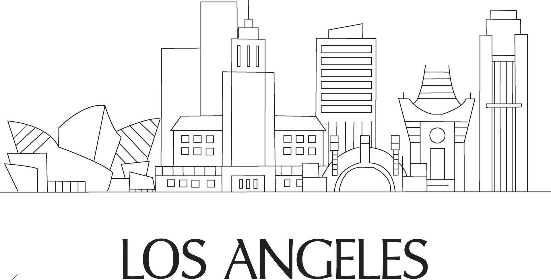 Los Angeles City Line Draw vector