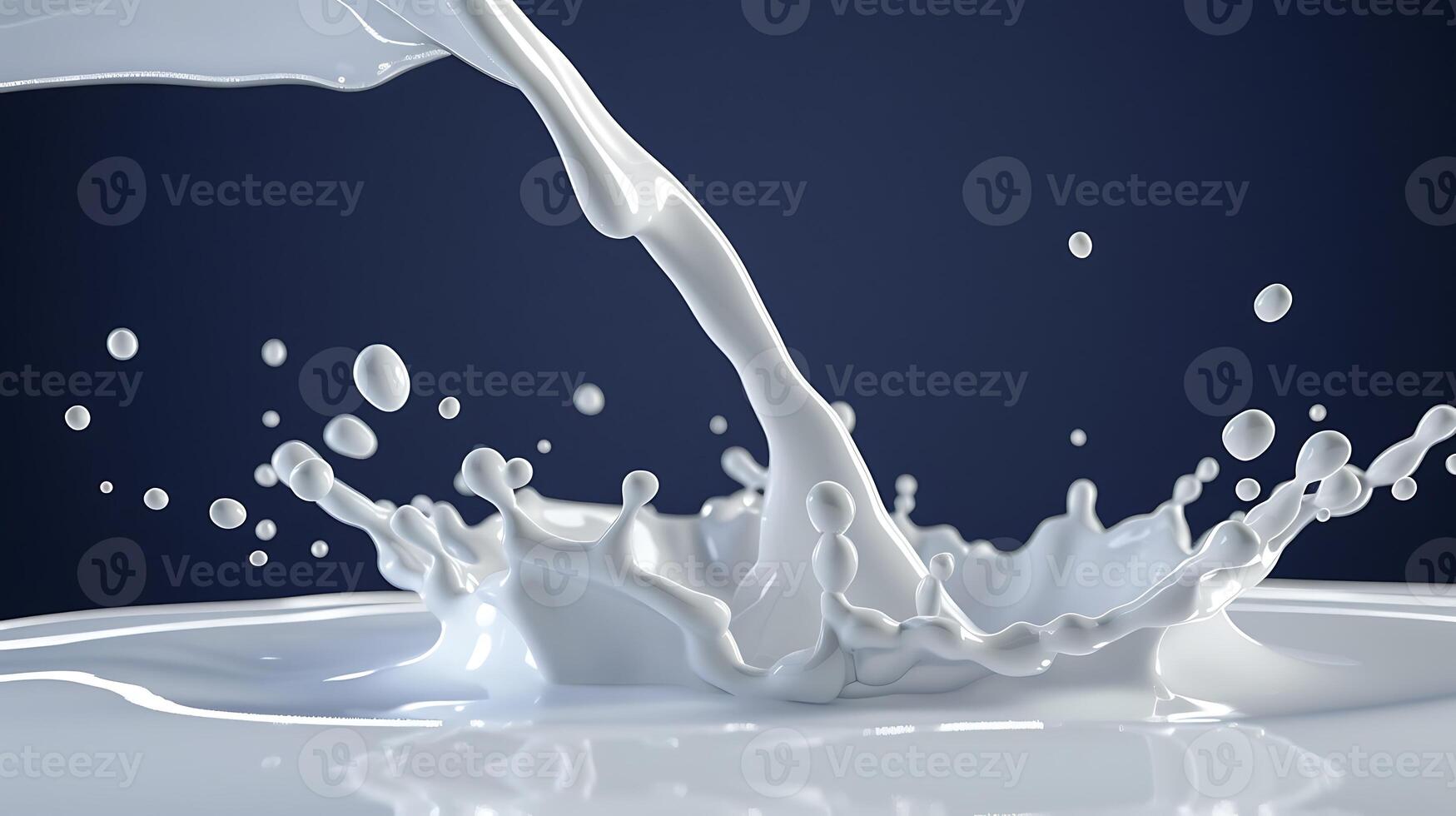 AI generated splash of pouring milk photo