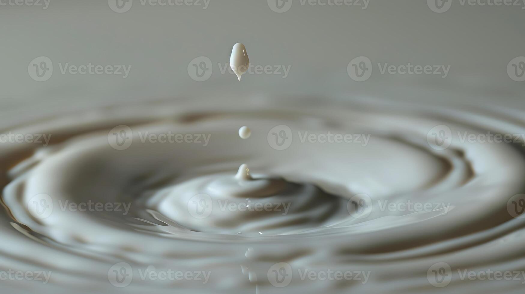 AI generated Drop falling into cream or milk photo