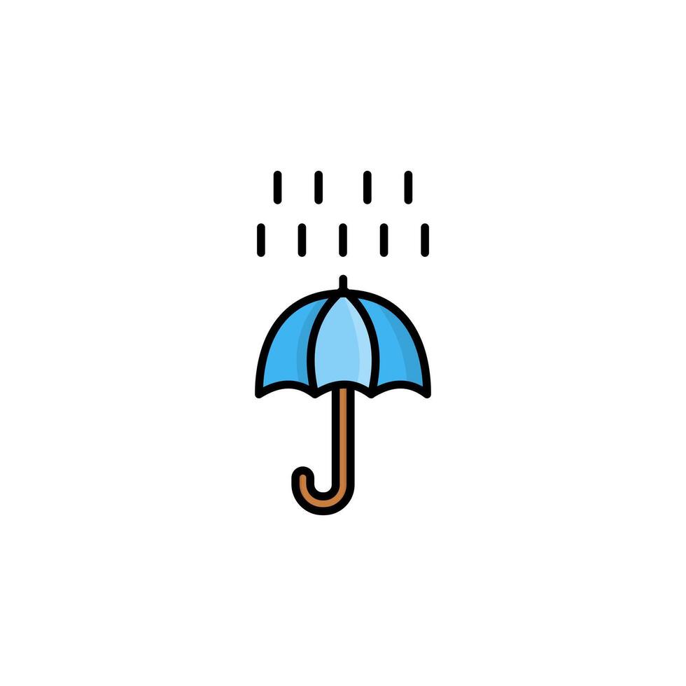 umbrella rain icon, rainy weather, isolated icon on white background, suitable for websites, blogs, logos, graphic design, social media, UI, mobile apps. vector