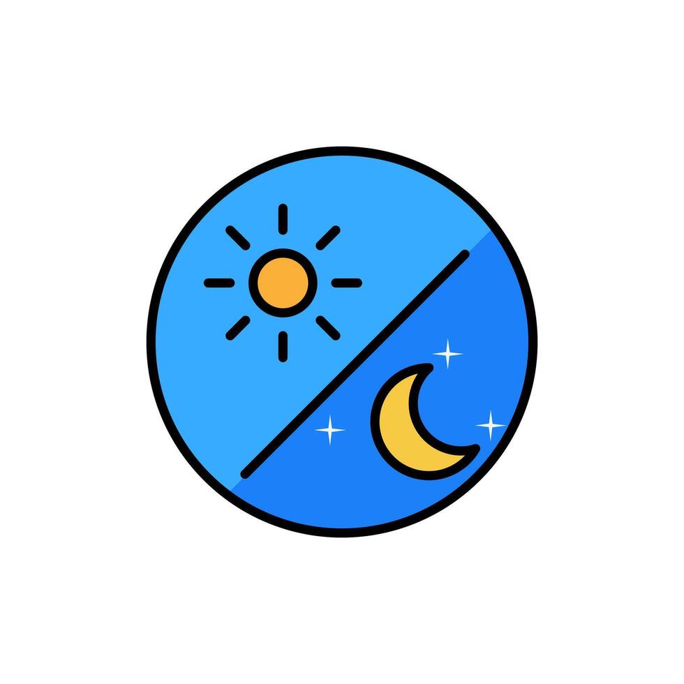 Dom y Luna en cielo, día y noche. icono en de moda estilo aislado en blanco antecedentes. sitio web pictograma. Internet símbolo para tu web sitio diseño, logo, aplicación, ui vector