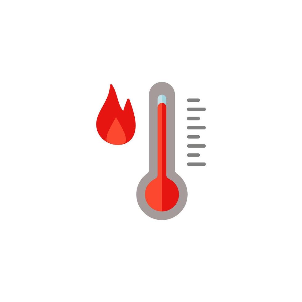 heat thermometer icon - vector measurement symbol hot, cold, weather illustration. icon isolated on white background,