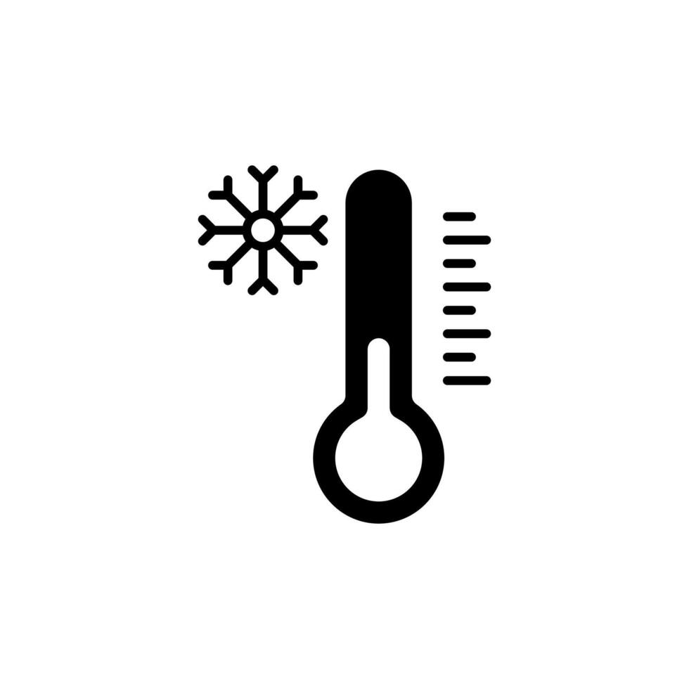 Low thermometer temperature  icon. Thermometer with snowflake, on white background. icon isolated on white background, vector