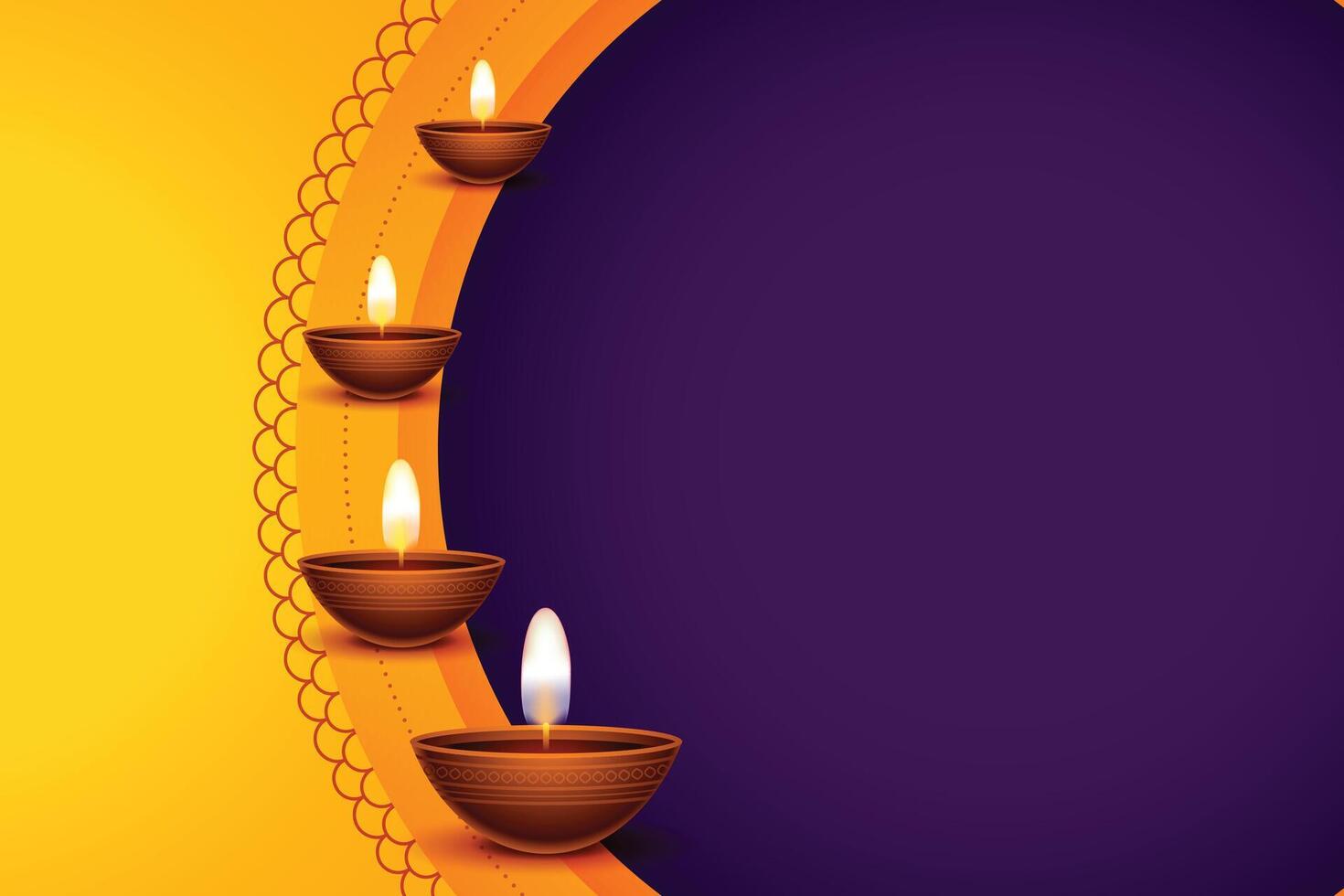 hindu diwali puja background with image or text space and lamp vector