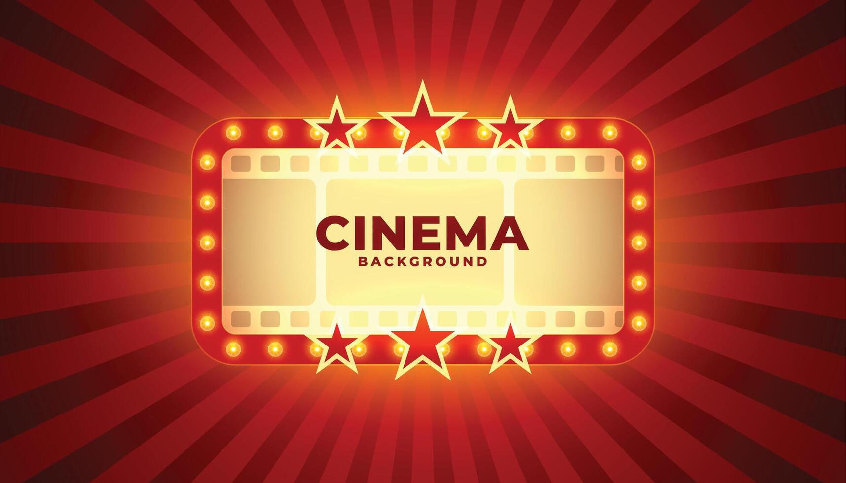 retro style cinema background with stars and film reel vector