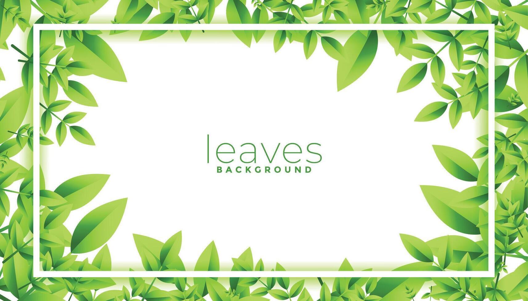 verde hojas marco con texto espacio diseño vector