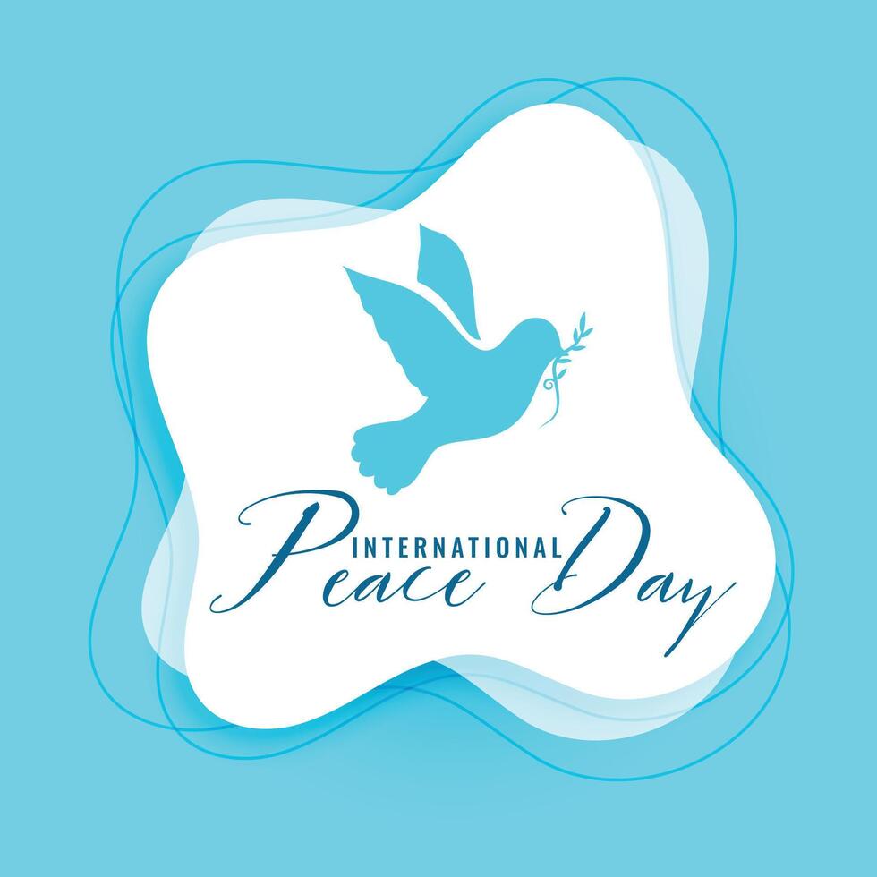 modern style peace day banner with bird and leaf design vector illustration