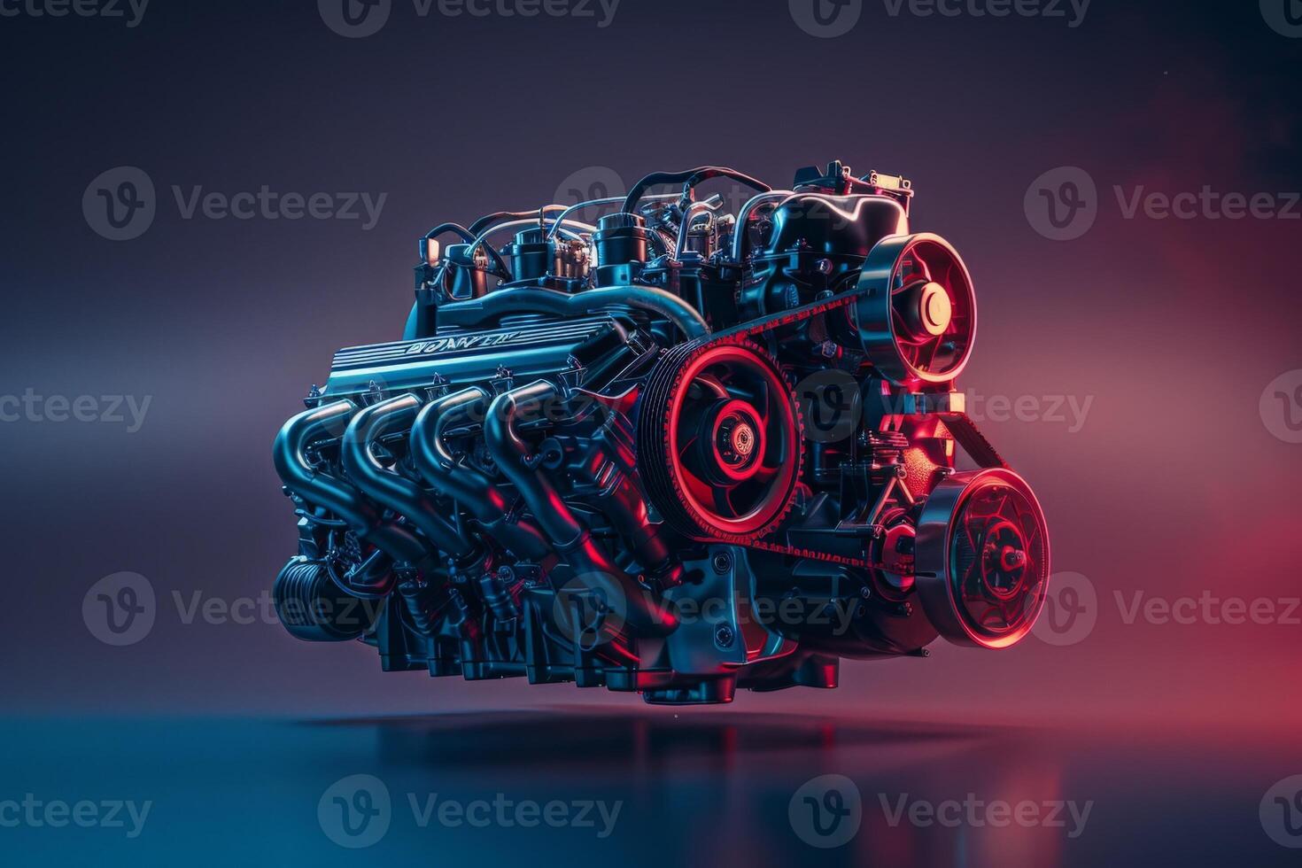 AI generated A close-up of the cutting-edge automotive engine, displaying advanced design and technology. photo