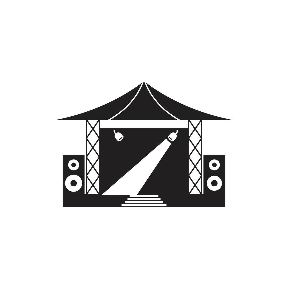 concert stage icon vector