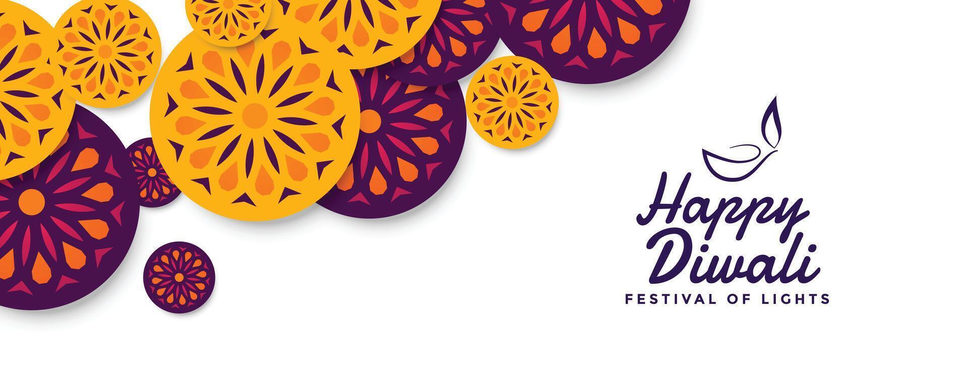 diwali festival decorative banner in indian style vector