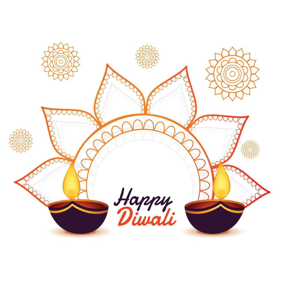 decorative happy diwali festival card design background vector