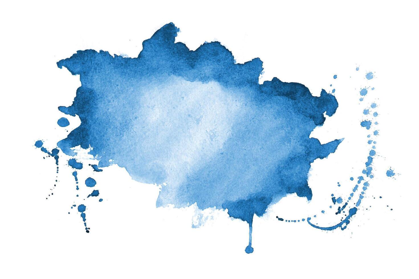 blue watercolor splatter texture stain background design vector