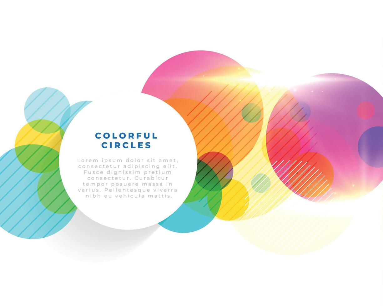shiny colorful circles background with text space vector