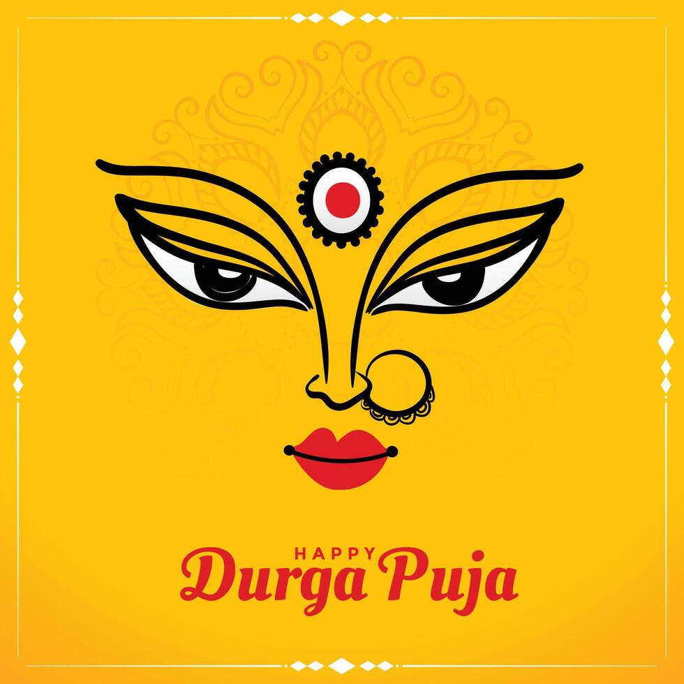durga pooja festival wishes card design background vector