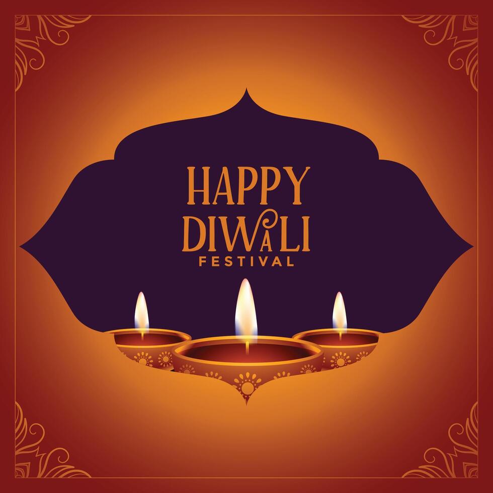happy diwali traditional festival wishes background design vector
