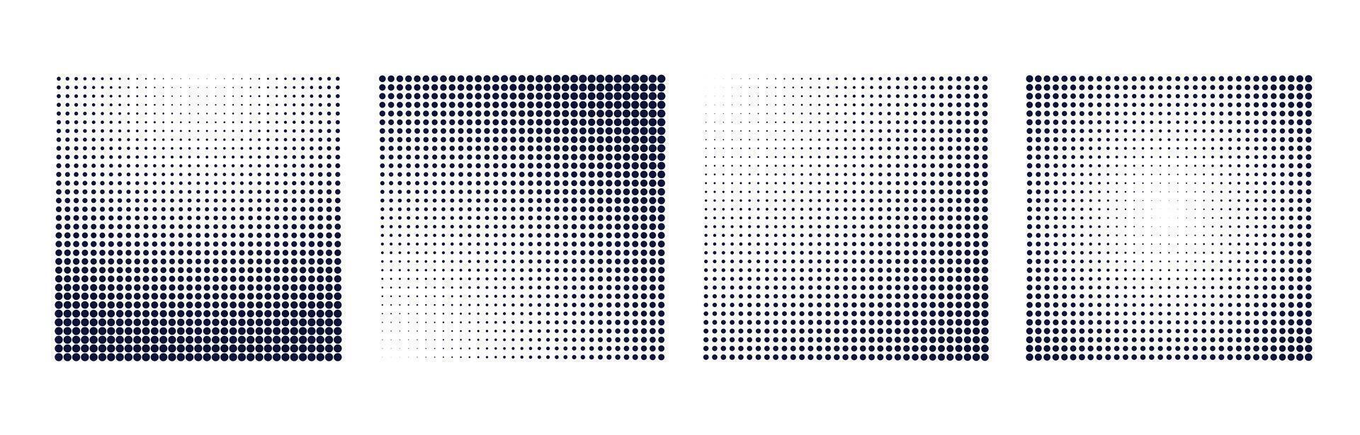 halftone gradient square shape background set design vector