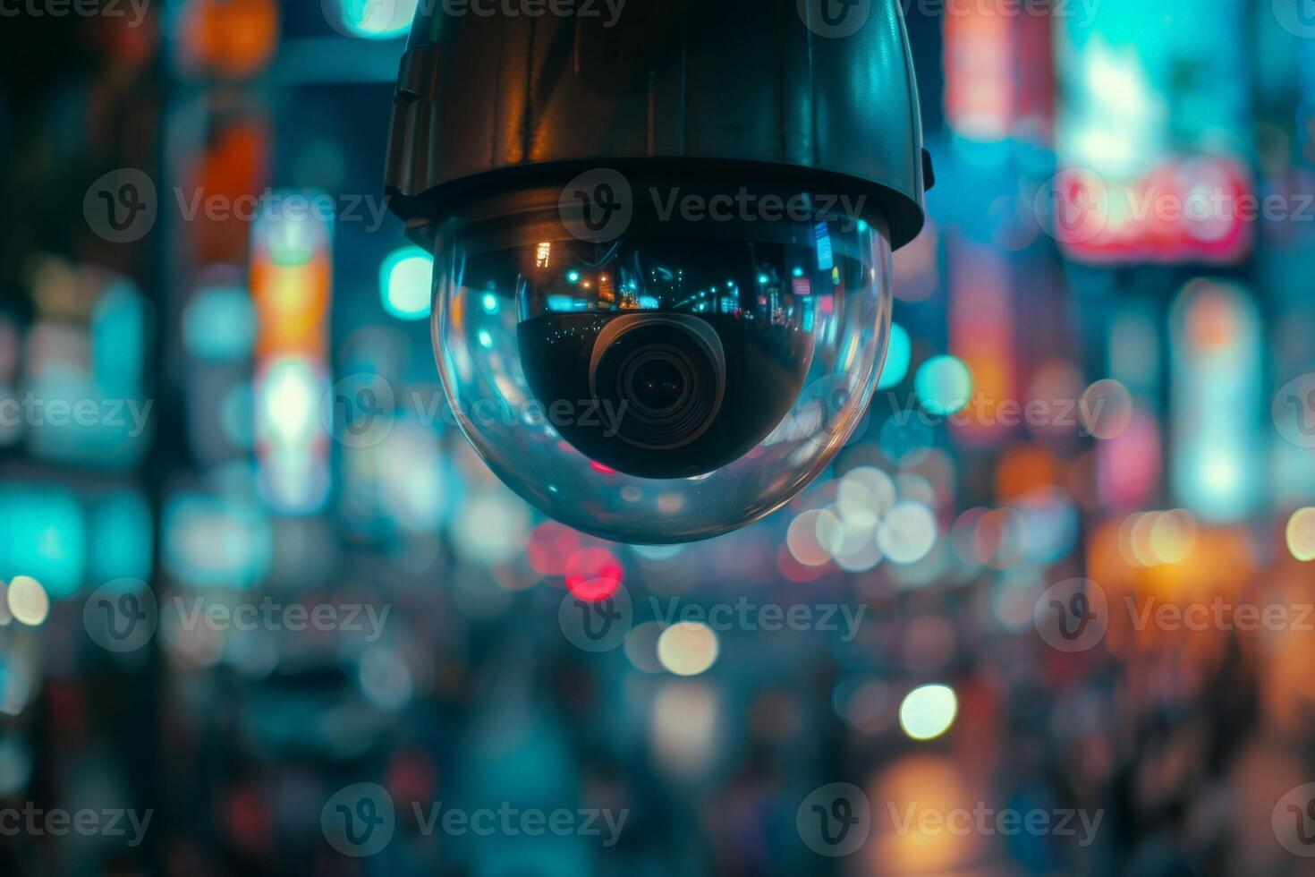 AI generated An AIpowered surveillance camera captures the city street