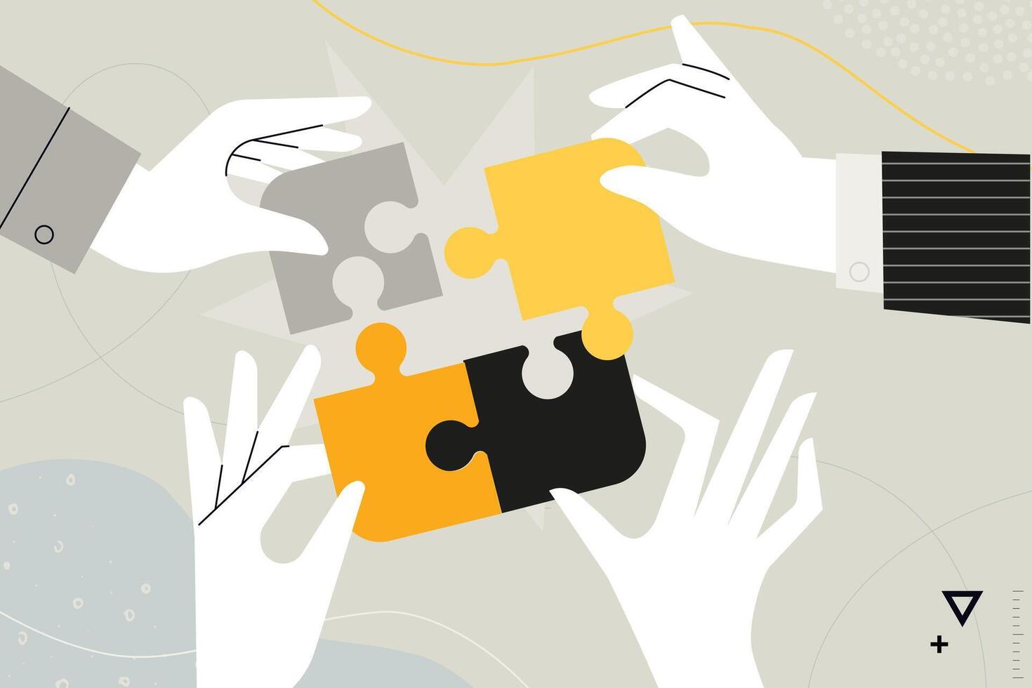 Business concept illustration. Vector illustration of teamwork, business solutions, marketing. Creative concept for web banner, social media banner, business presentation, marketing material.