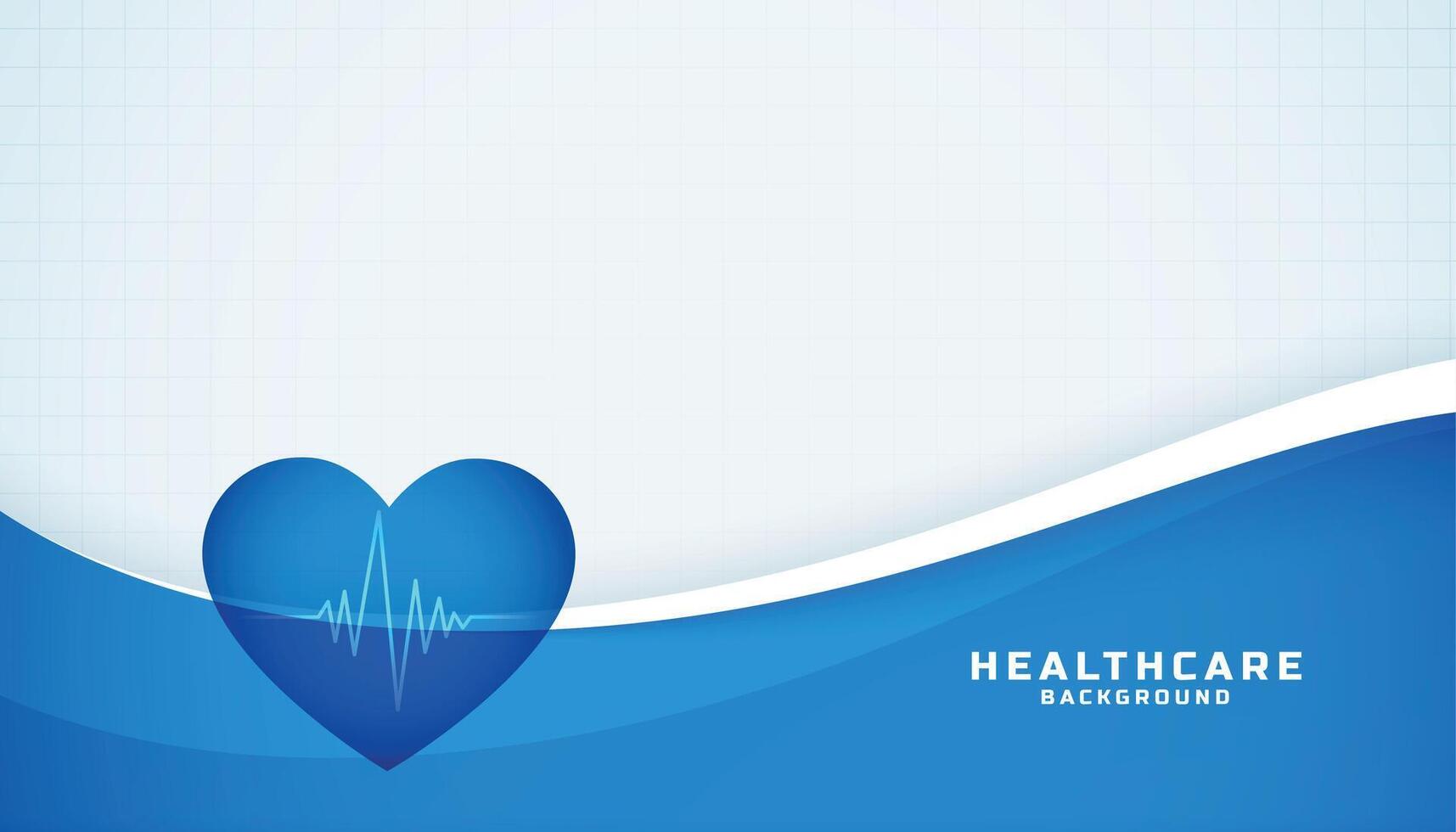 heart with cardiograph line medical blue background vector