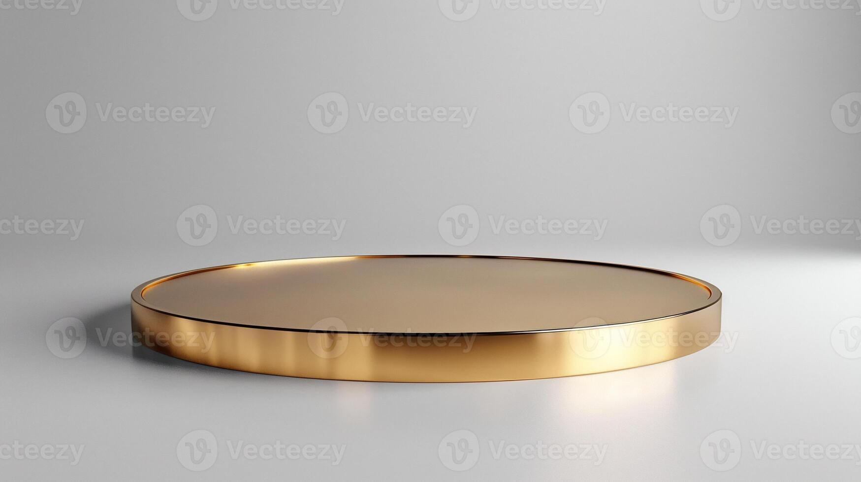 AI generated luxury white and gold product podium looks simple and elegant photo