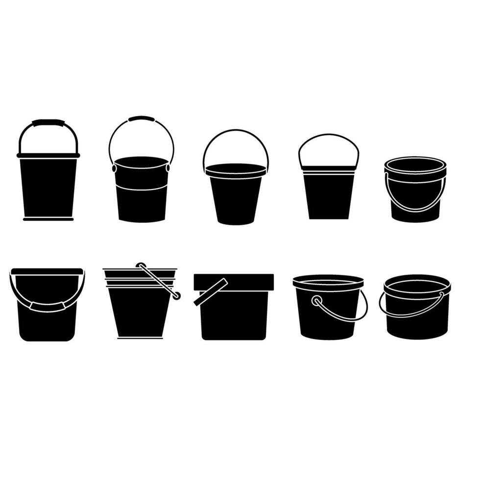 Bucket icon vector set. Cleaning illustration sign collection. Basket symbol or logo.