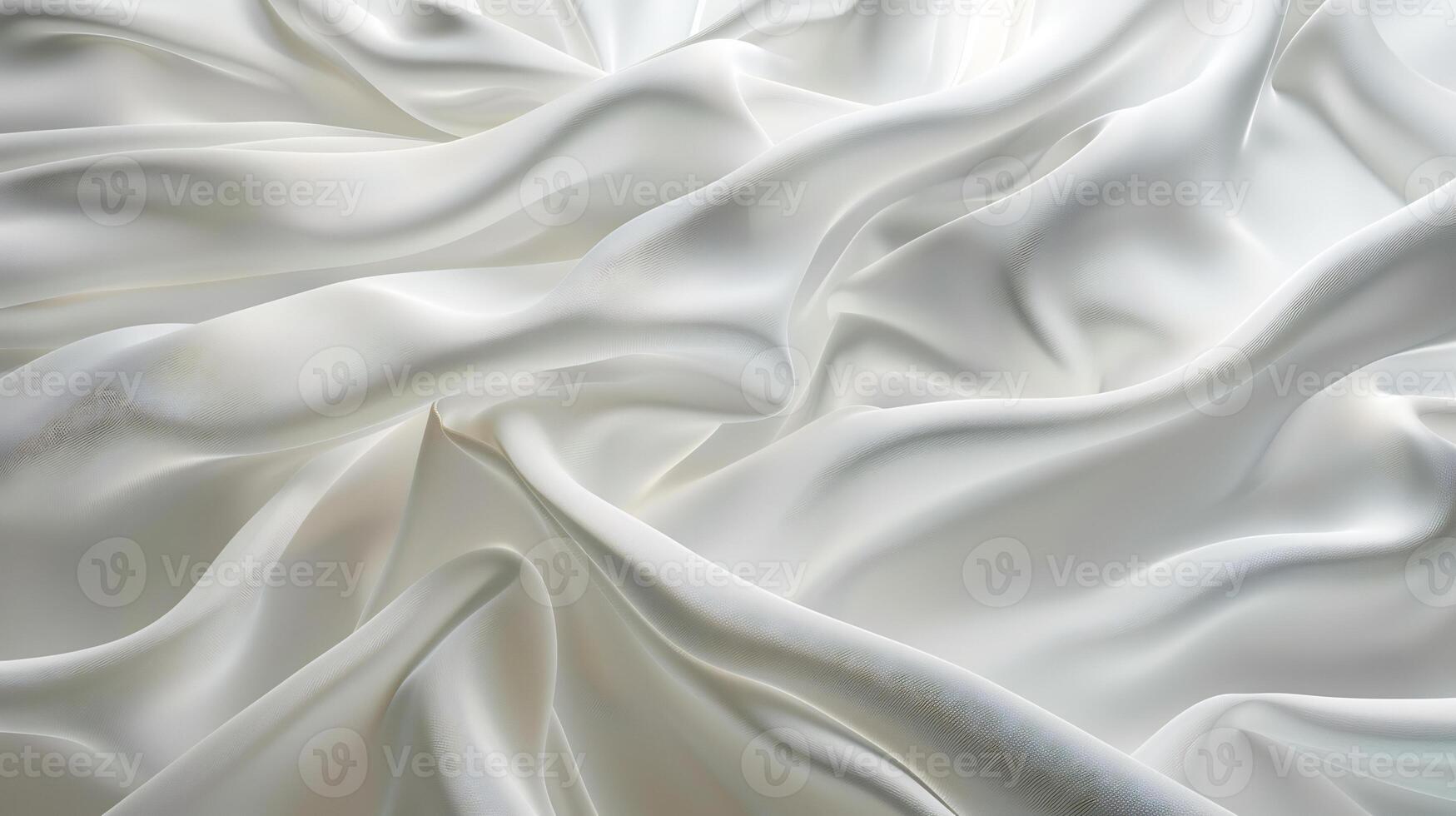 AI generated white silk fabric with waves abstract background photo