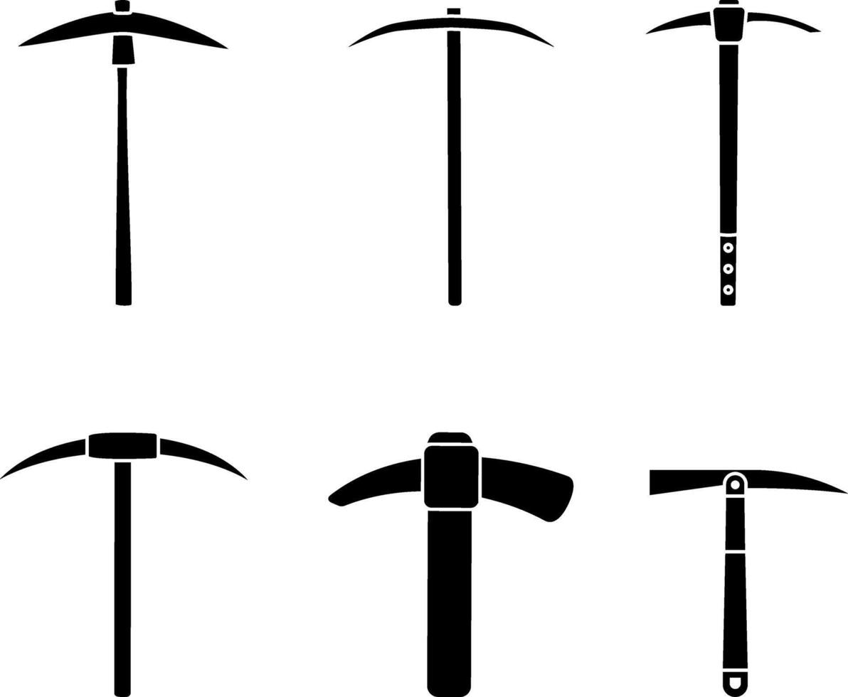 Pick icon vector set. Pick axe illustration sign collection. Extraction symbol.  Mine logo.