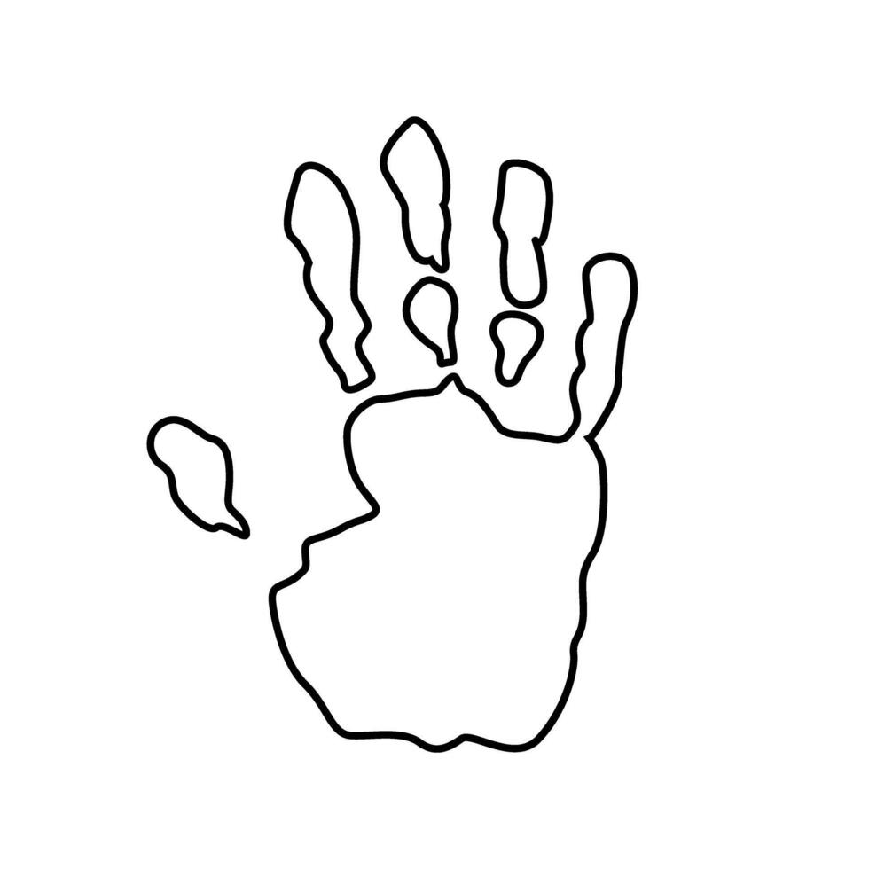 huella de la mano icono vector. mano ilustración signo. mano impresión símbolo o logo. vector