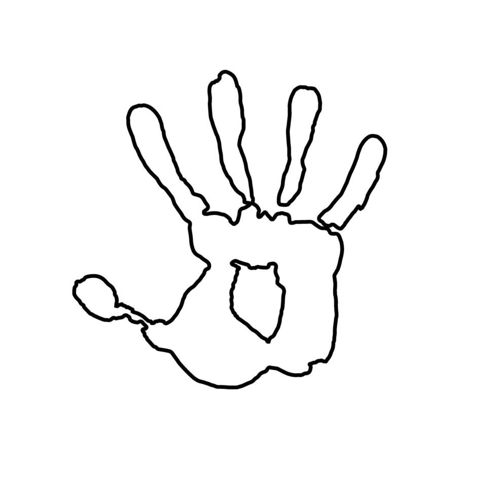 huella de la mano icono vector. mano ilustración signo. mano impresión símbolo o logo. vector