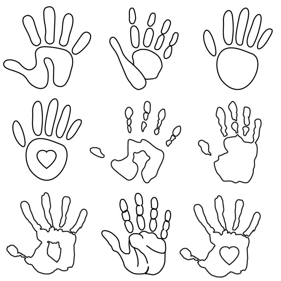 Handprint icon vector set. Hand illustration sign collection. Hand Print symbol or logo.