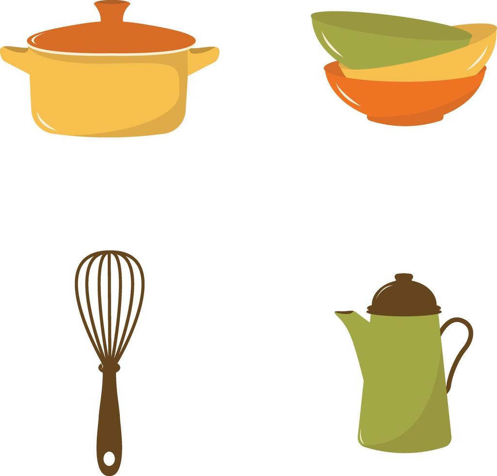 cocina accesorios ilustración recopilación. vector