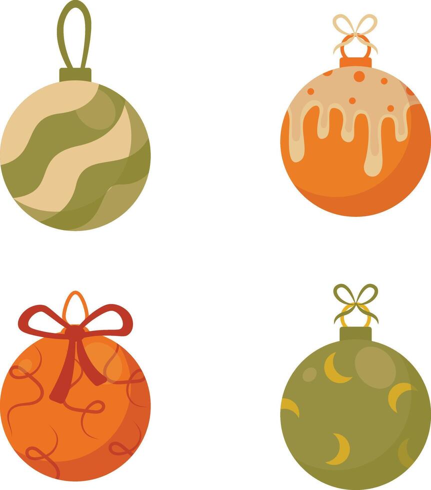 colección de Navidad pelota decoración. vector ilustración en un blanco antecedentes.
