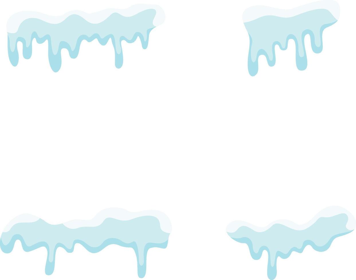 Set of Snowcap Border Illustration. Abstract Cartoon Design On White Background. vector