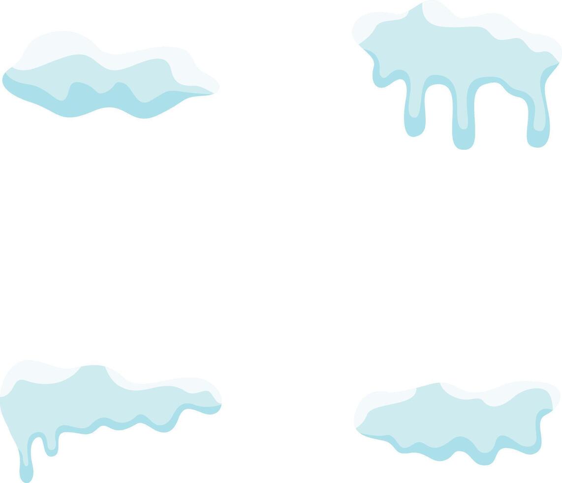 conjunto de capa de nieve frontera ilustración. resumen dibujos animados diseño en blanco antecedentes. vector