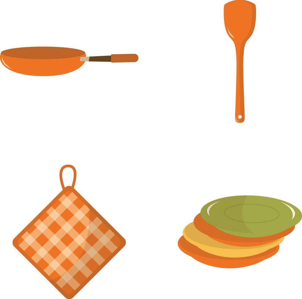 cocina accesorios ilustración recopilación. vector