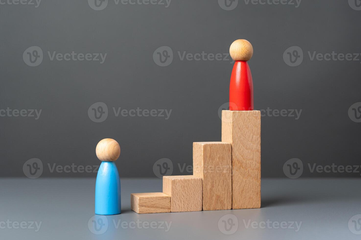 Power struggle. Rise to the top and overthrow your opponent. The beginning of the path of struggle. Leadership skills. Reduce the breakaway distance. Career ladder photo